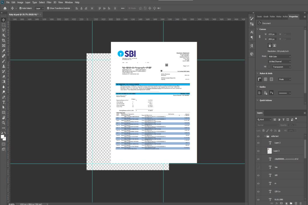 Modèle Word et PDF de relevé de compte d'entreprise de la State Bank of India template Modèle Word et PDF de relevé de compte d'entreprise de la State Bank of India template